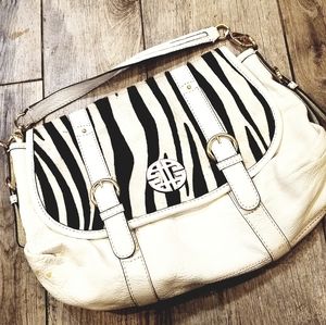 Antonio Melani leather handbag white and black